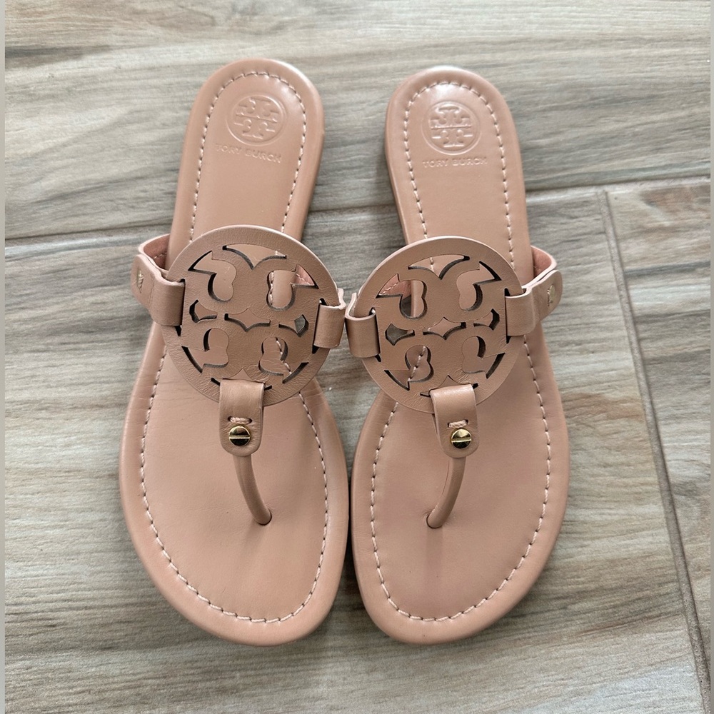 So cute Tory Burch Miller sandals worn once- basically brand new!!